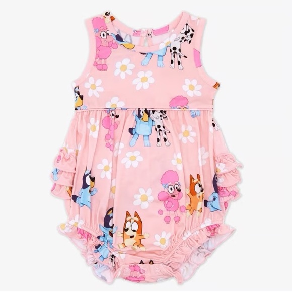 Little sleepies Bluey Friends Pink Bubble Romper - Picture 1 of 4